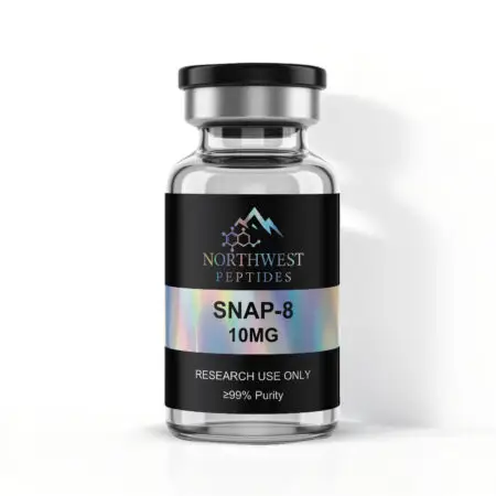 Northwest Peptides Snap-8 10mg vial with holographic label, Research Use Only, ≥99% purity
