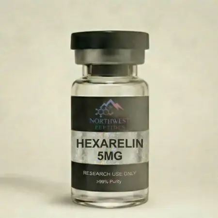 Hexarelin research peptide vial – lyophilized powder (RUO)