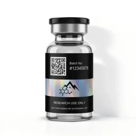 Northwest Peptides Tesamorelin Ipamorelin blend vial back holographic label with QR code and Research Use Only information