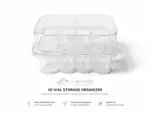 Northwest Peptides Clear 10-Vial Storage Organizer — transparent refrigerator storage case for research vials