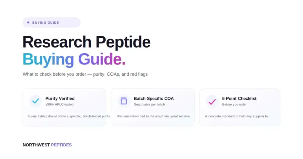Research peptide buying guide — purity, COA, and pre-purchase checklist